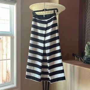 Moma Black and White Striped Midi Skirt
